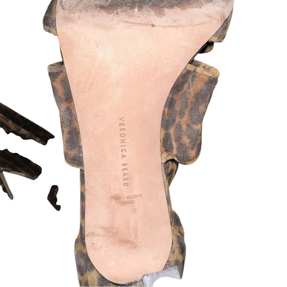 Veronica Beard Aerin leopard print camel sandals size 10 - Picture 5 of 5